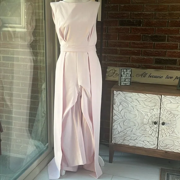 Kay Unger Demi Bateau Neck Walk-Thru Jumpsuit Size 14 NWT - Picture 6 of 8